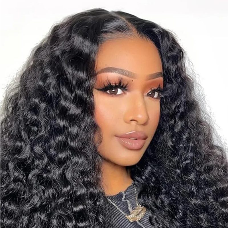 Perruque Deep Wave 5x5 sans colle – prête à porter