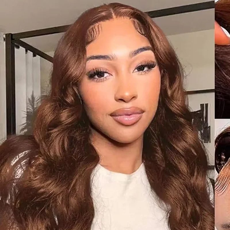 Perruque Body Wave brun chocolat – lace front HD 13x6